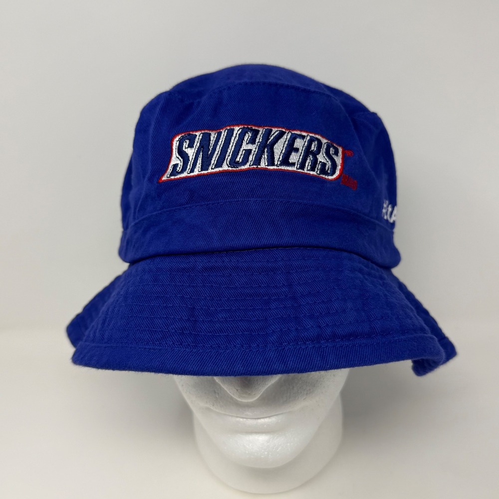 Snickers Brand Blue Cotton Bucket Hat Embroidered Logo #EatASnickers One‎ Size